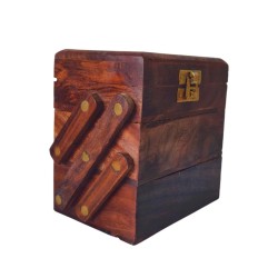 3-Drawer Wooden Carved Jewelry Box – A Timeless Treasure for Your Keepsakes